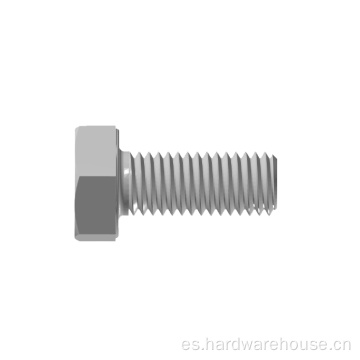 Tornillo de tapa hexadecimal de acero inoxidable rosca completa